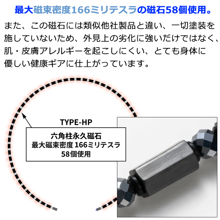 期間限定) ON4 オンフォー TYPE-HP 磁気ネックレス TERA 男女兼用 医療