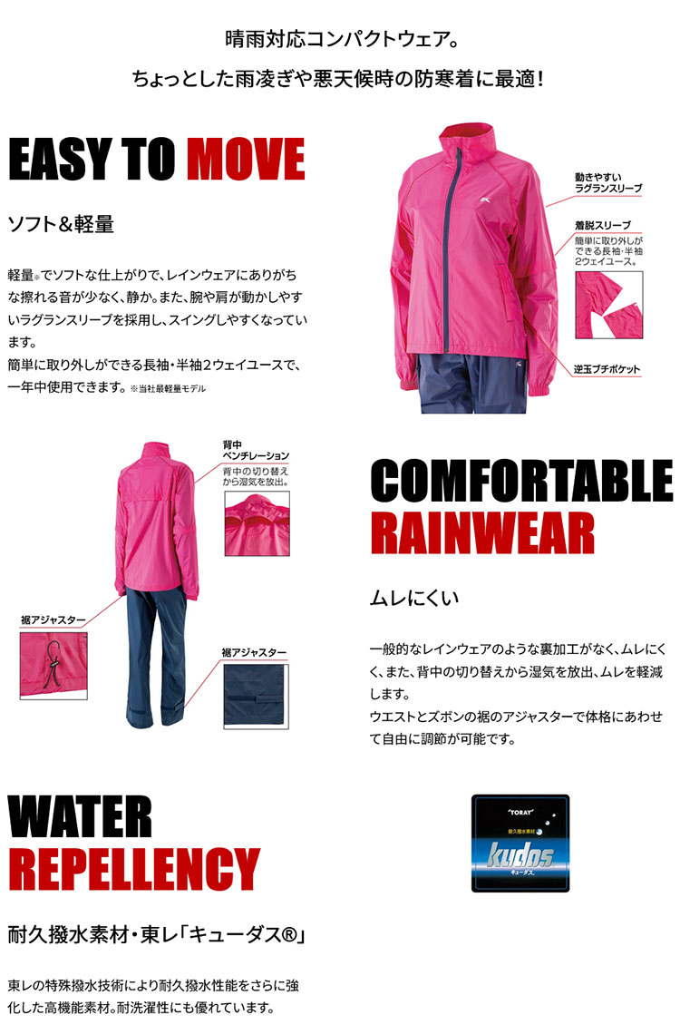 kasco（キャスコ） ゴルフ レディース レインウェア 上下セット KSRWL