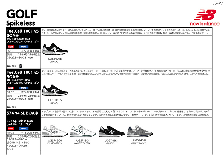 New Balance Golf（ニューバランスゴルフ） 574 v4 SL ボア スパイク