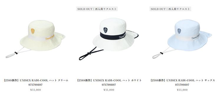 ZOY ゴルフハット ZOY ゾーイ ゴルフ Radi-cool ハット メンズ レディース 2025春