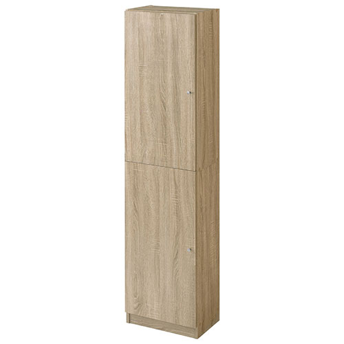 木製シェルフ 薄型シェルフ 扉付きカラーボックス 6段 奥深 本棚 大容量 約 幅44cm 高さ18...