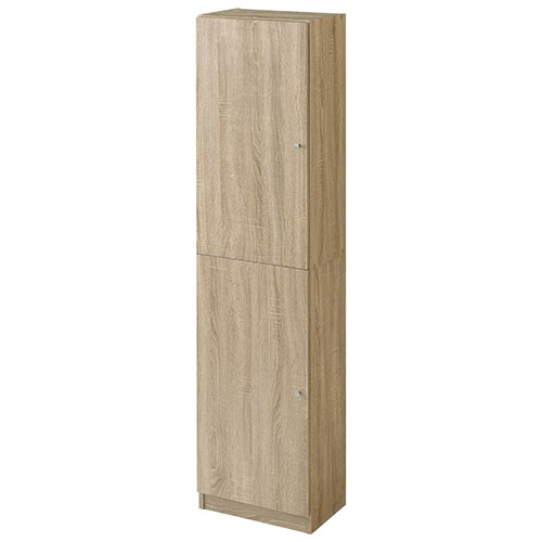 【完成品】 木製シェルフ 薄型シェルフ 扉付きカラーボックス 6段 奥深 本棚 大容量 約 幅44c...