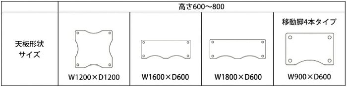 介護施設用テーブル E-FPSシリーズは用途や施設のレイアウトに合わせて最適な形状をお選びいただけます