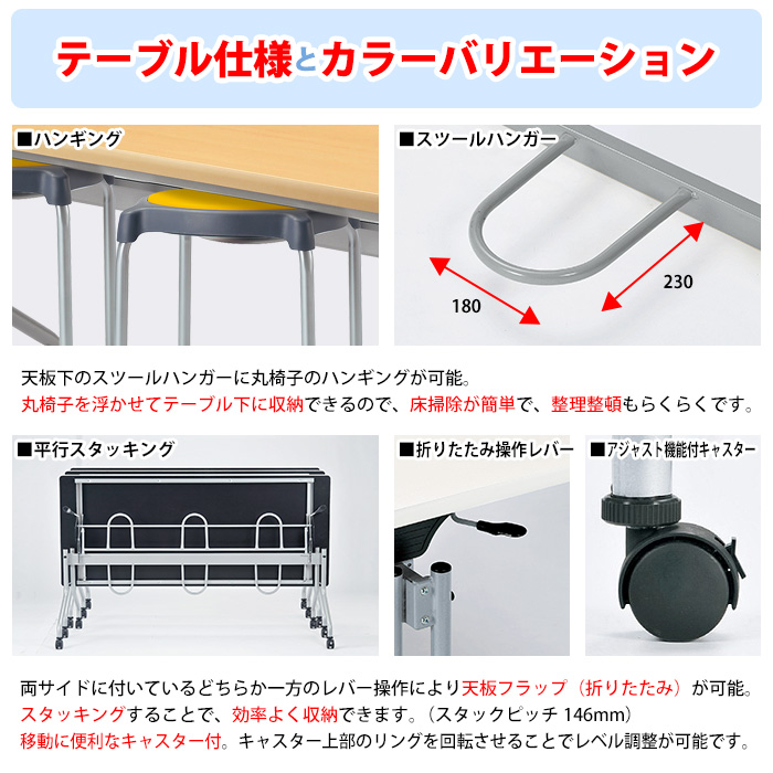 訳ありセール格安） 社員食堂テーブル 丸椅子 4人用セット 床掃除簡単