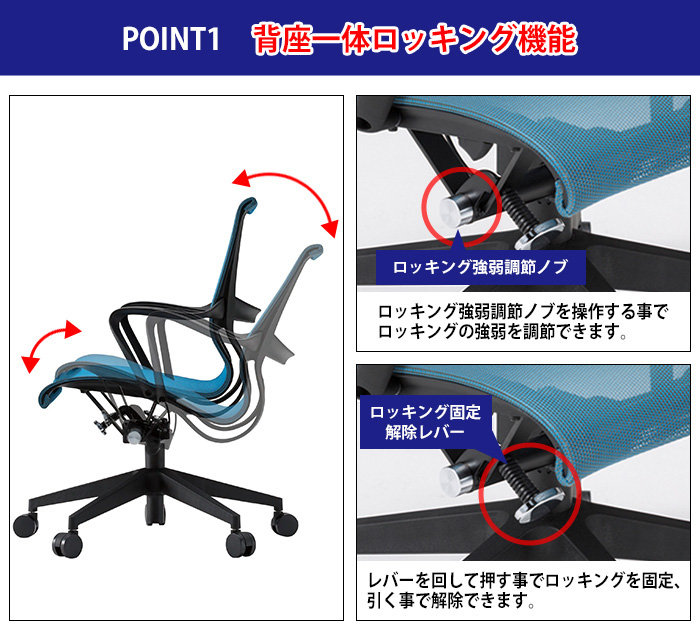 オフィスチェア CF-3M 幅650x奥行620x高さ860〜940mm 座面高