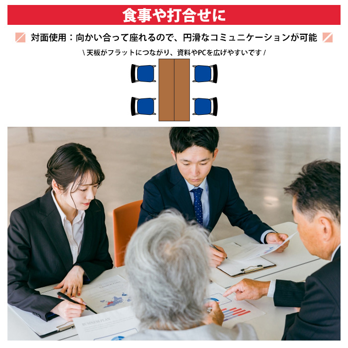 会議用テーブル 折りたたみ 軽量 長机 E-AT-1860TN 幅1800x奥行600x高さ700mm 共巻 棚なし 角型 折畳 会議室 集会所の画像