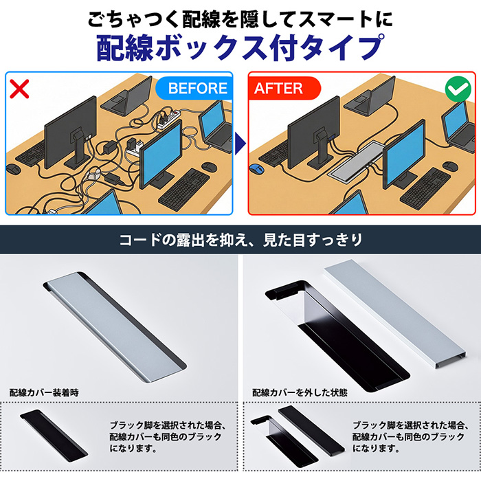 会議用テーブル E-GUT-3212W W3200xD1200xH720mm 配線ボックス付 会議テーブル ミーティングテーブル 会議室 長机 オフィステーブル_14