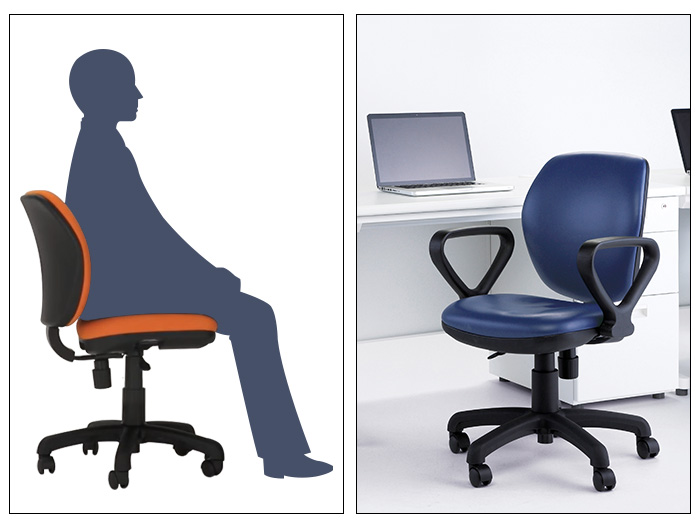 事務椅子 FST-77 幅57.8x奥行62x高さ83〜92cm 座面高42.5〜51.5cm 布
