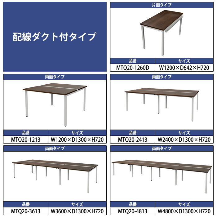 ミーティングテーブル MTQ20-4812 幅4800x奥行1200x高さ720mm