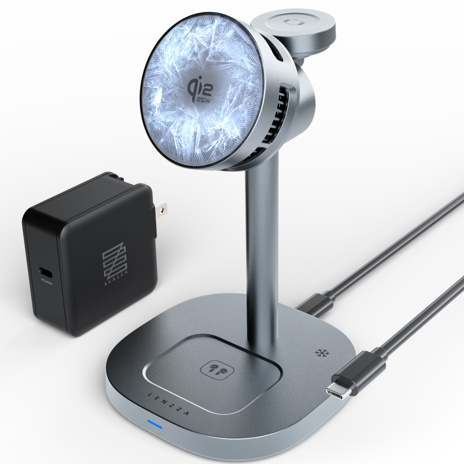 LENZZA（レンツァ） ワイヤレス充電ステーション 冷却機能付 MagSafe