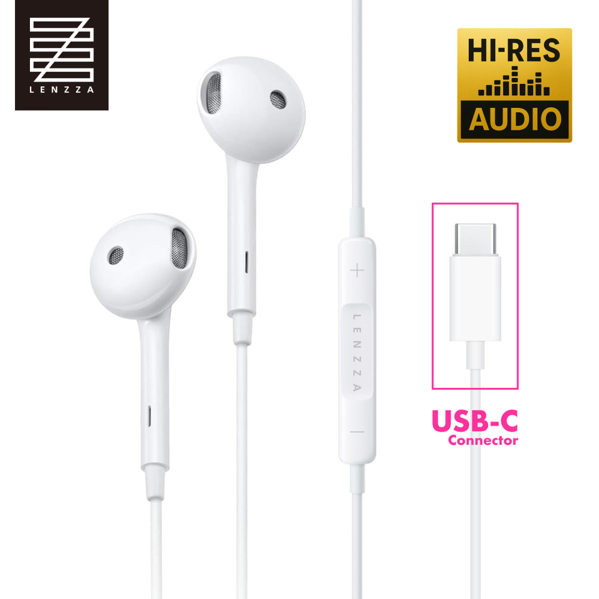 LENZZA（レンツァ） イヤホン 有線 USB-C Type-C マイク付き iPhone17