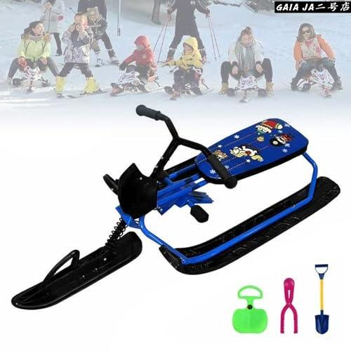 雪そり 子供用 スキー スノーモービル 伸縮リード付き ブレーキ付 衝撃