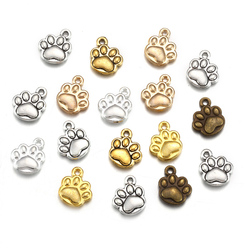 金属チャーム 肉球 ネコ 犬 アクセサリーパーツ ハンドメイド