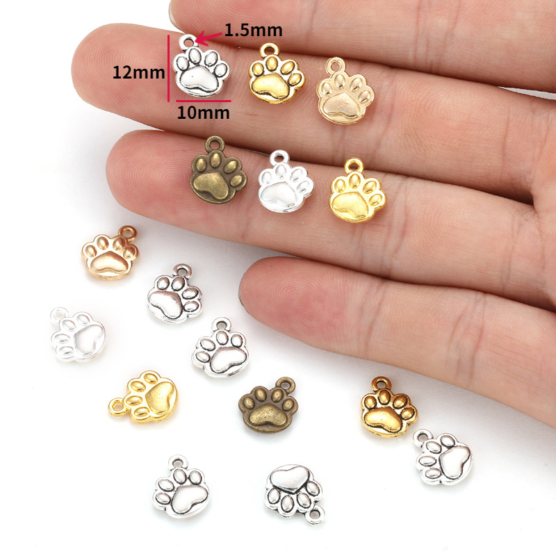金属チャーム 肉球 ネコ 犬 アクセサリーパーツ ハンドメイド