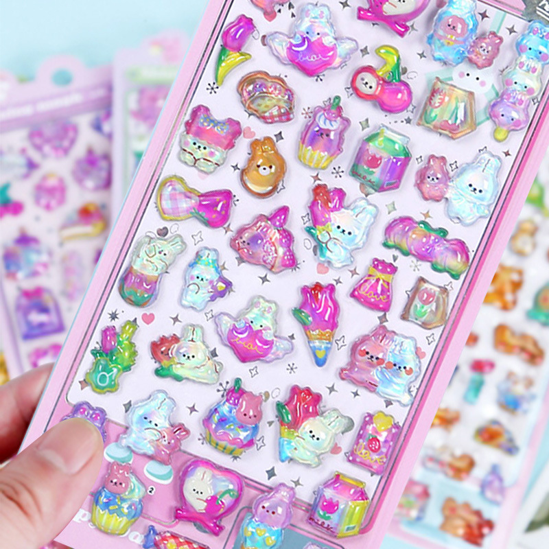 ぷくぷくシール 立体シール 6枚売り スマホ 手帳 : gaikicraft - 通販