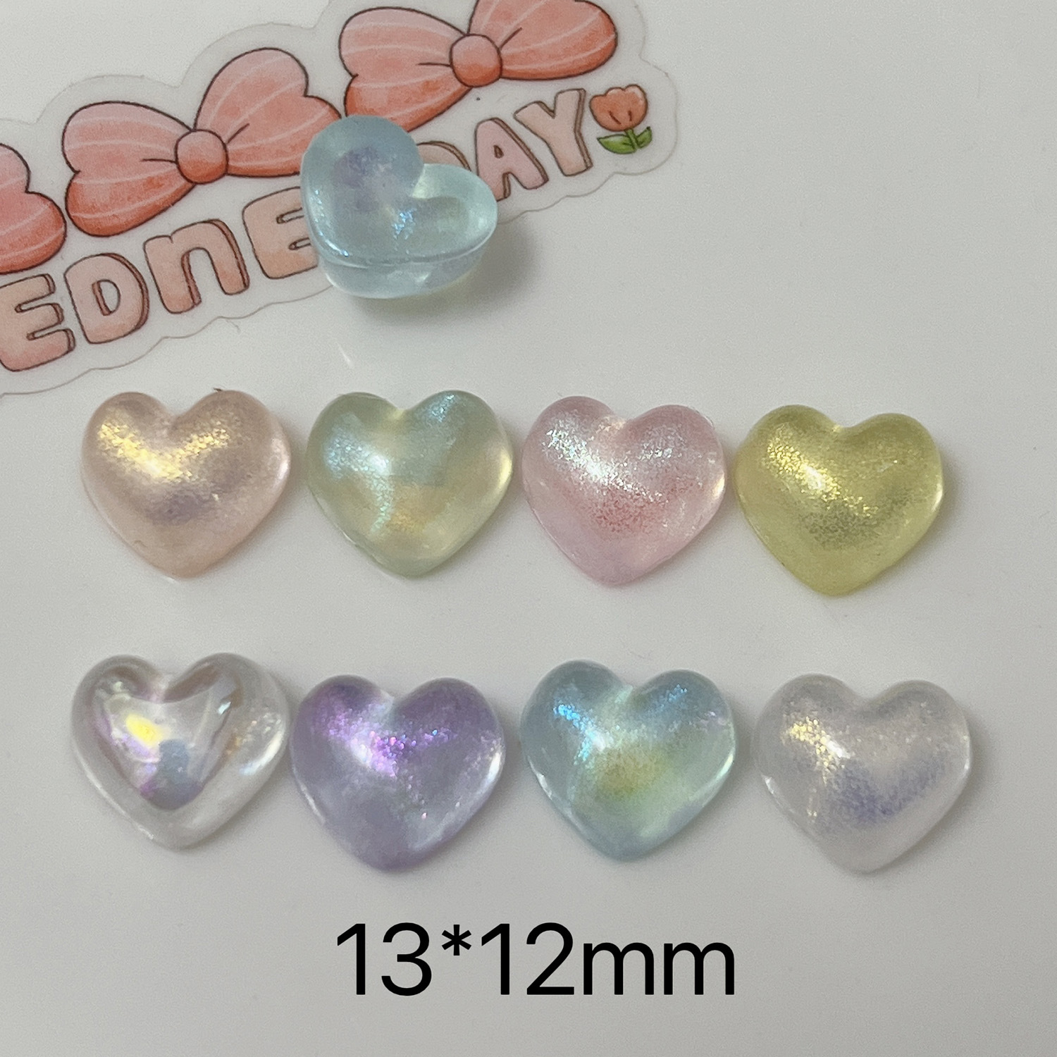 デコパーツ ハート 樹脂 ラメ 約40個 ハンドメイド : gaikicraft
