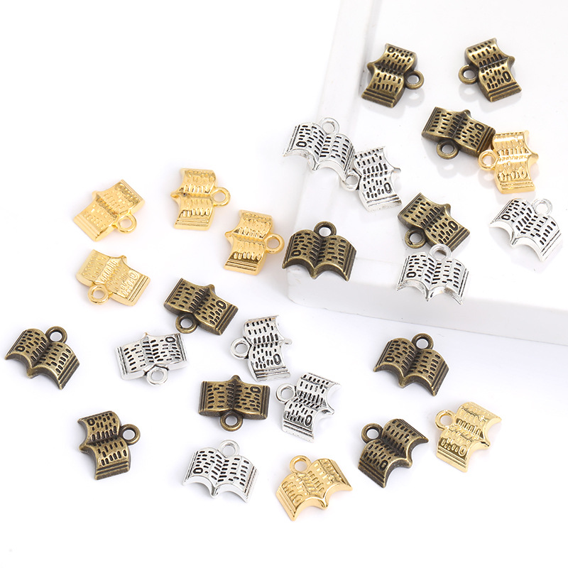 約100個 チャーム 金属チャーム 本 ブック ハンドメイド : gaikicraft