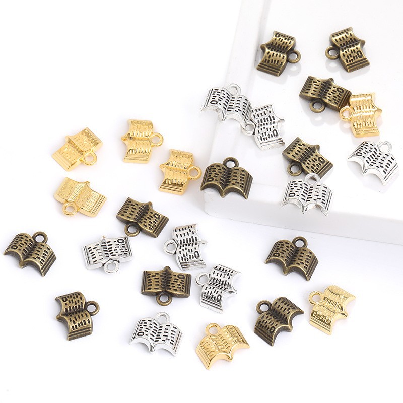 約100個 チャーム 金属チャーム 本 ブック ハンドメイド : gaikicraft