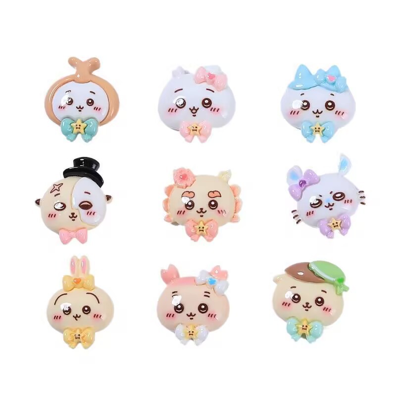 約50個 デコパーツ 樹脂 動物 ウサギ ネコ キャラクター ハンドメイド