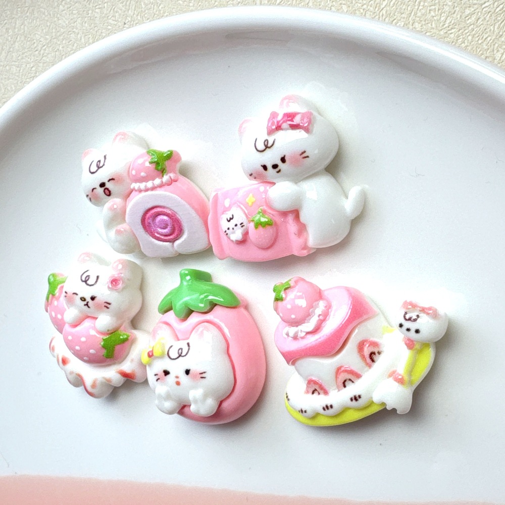 30個 デコパーツ 樹脂 ネコ スイーツ ケー...の詳細画像2