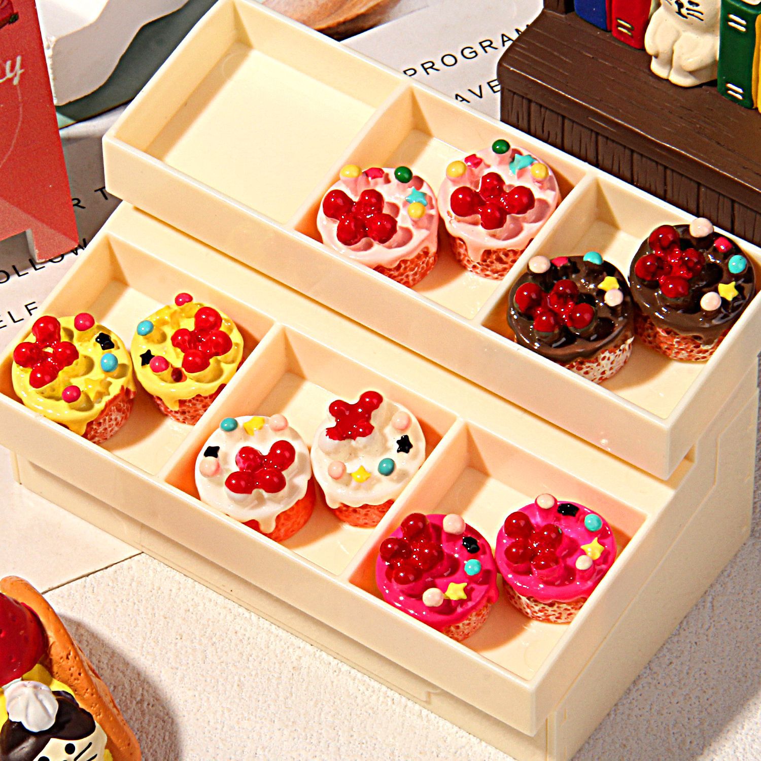 20個 デコパーツ 立体 樹脂 ケーキ イチゴ...の詳細画像2
