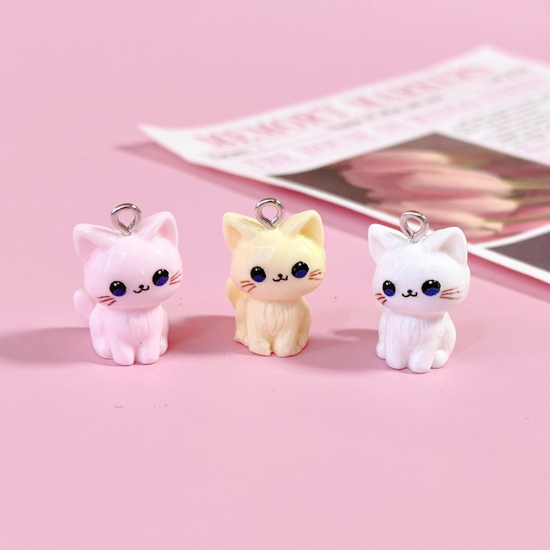 ネコチャーム！ 10個チャーム 樹脂チャーム 立体チャーム ネコ ハンドメイド