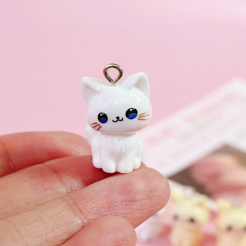 10個チャーム 樹脂チャーム 立体チャーム ネコ ハンドメイド