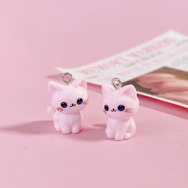 10個チャーム 樹脂チャーム 立体チャーム ネコ ハンドメイド