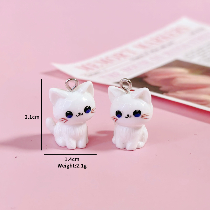 10個チャーム 樹脂チャーム 立体チャーム ネコ ハンドメイド