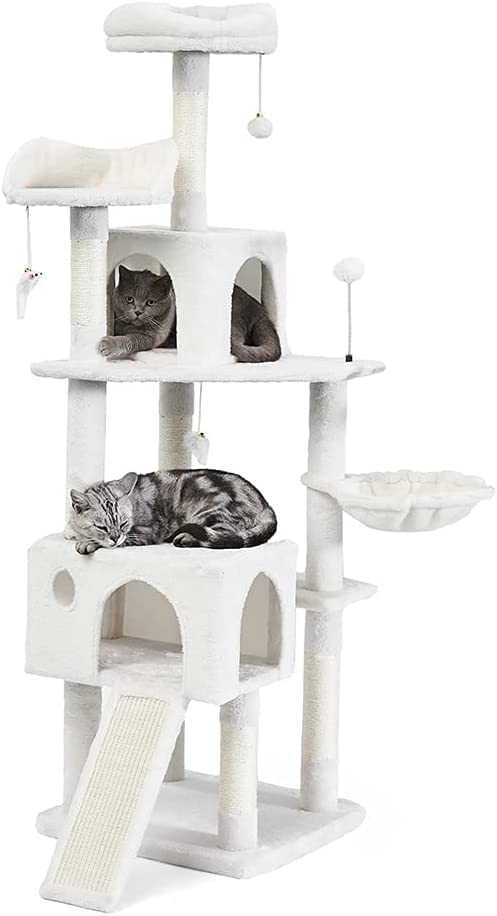 キャットタワー 猫タワー 据え置き 大型猫 猫ハンモック B おしゃれ 大型猫用 スリム 省スペース 猫 タワー コンパクト 多頭飼い キャツトタワー  AIFY