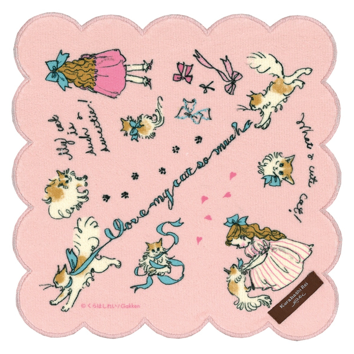 くらはしれい プリント スカラップ ハンカチ ハンドタオル ハンカチタオル グッズ 雑貨 イラスト レトロ かわいい 女の子 ニシオ |  | 01