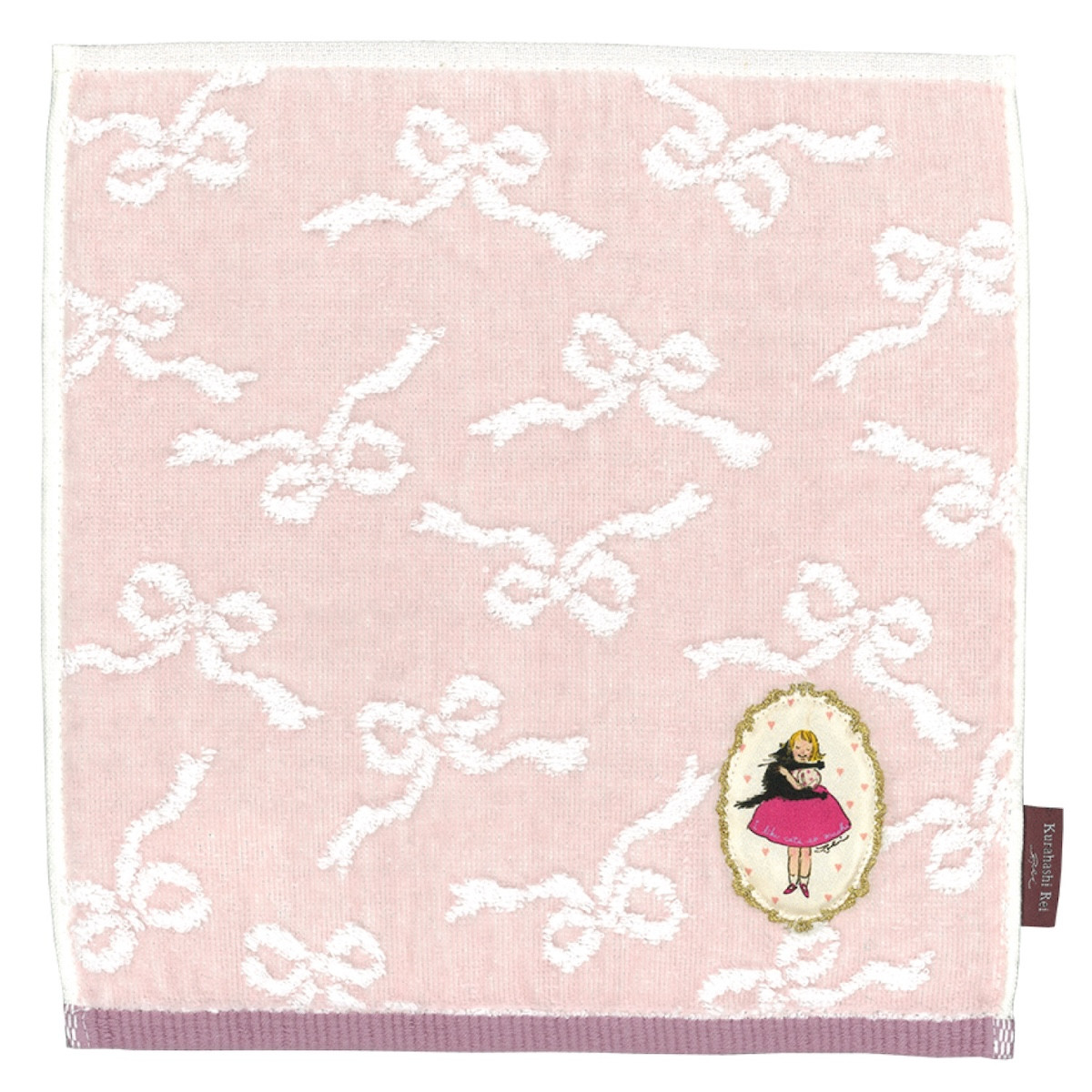 くらはしれい プリント アップリケ ハンカチ ハンドタオル 綿100％ アップリケ付き グッズ 雑貨 イラスト かわいい 女の子 ニシオ |  | 01