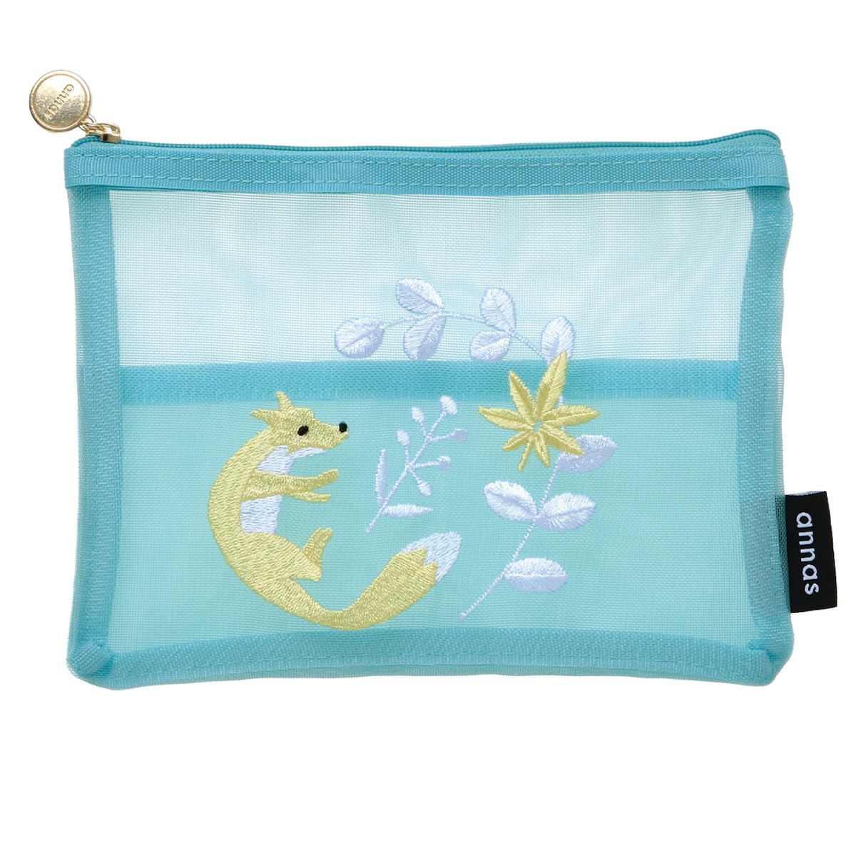 学研 公式 annas 刺繍 メッシュ ポーチ キツネ ウサギ ツバメ 小物収納