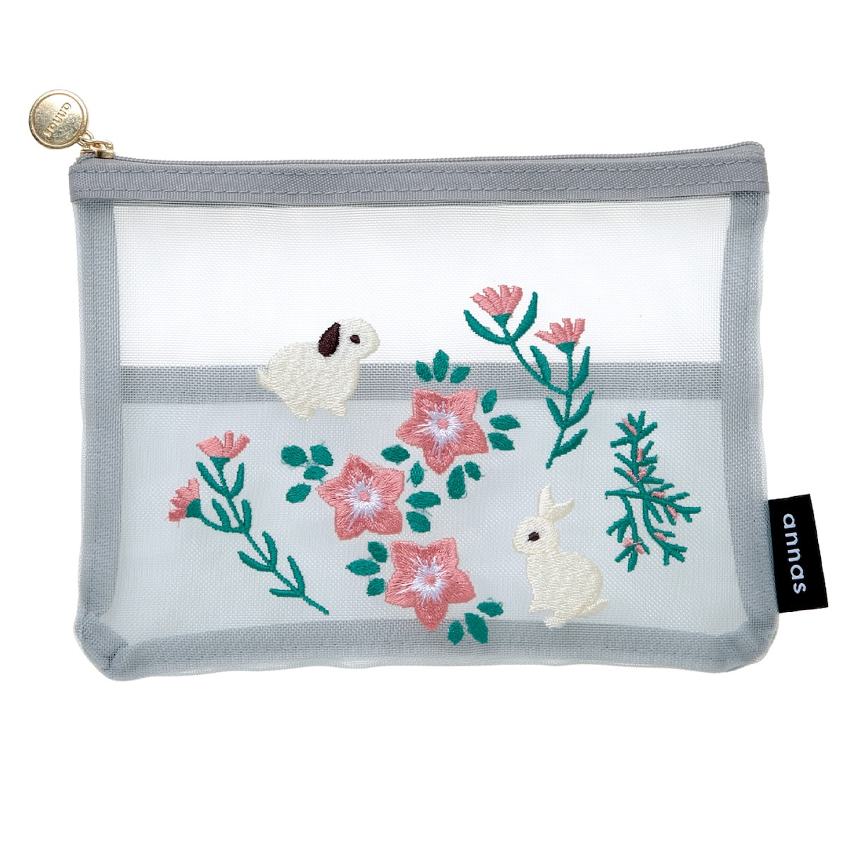 学研 公式 annas 刺繍 メッシュ ポーチ キツネ ウサギ ツバメ 小物収納 小物入れ グッズ 刺繍 雑貨 |  | 02