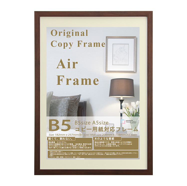 YASUI FRAME COLLECTION エアーフレーム 額縁 B5 ブラウン ナチュラル