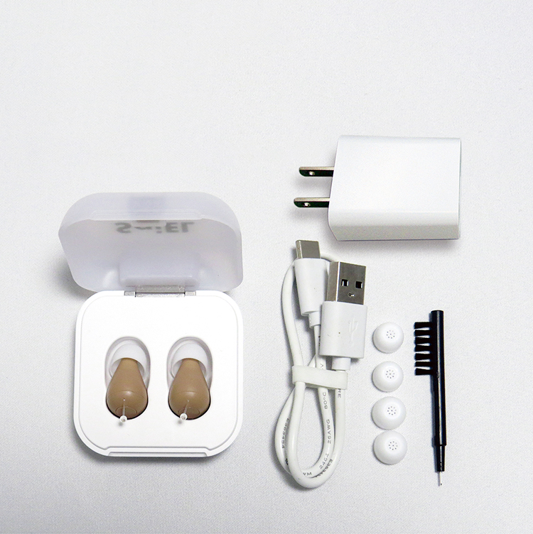 お買い得　左右兼用充電式集音器　ハッキリさんプロ片耳　補聴器 充電式デジタル補聴器 ハッキリさんプロ 両耳セット : がくぶん特選館