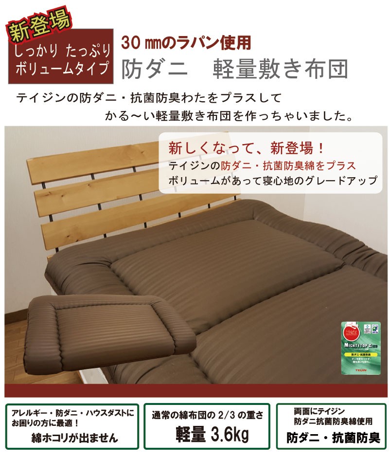 TEIJIN テイジン V-Lap使用 敷布団 かるがる 軽量 寝具 シングル A テイジン かるがる 敷布団 軽量敷き布団 シングル : galette-des
