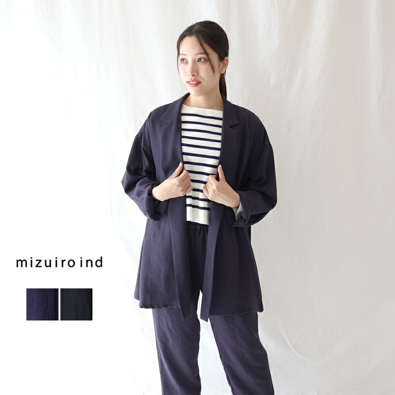 mizuiro ind　ミズイロインド　リネン　テーラードジャケット　羽織り 楽天市場】mizuiro ind（ミズイロインド） テーラード シャツ