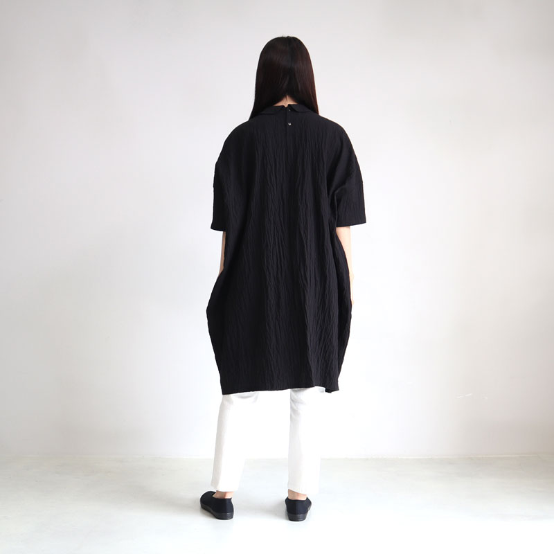 mizuiro ind 　とろみ　チュニックワンピース　チャコールグレー　Ｆ mizuiro ind とろみ チュニックワンピース チャコールグレー F