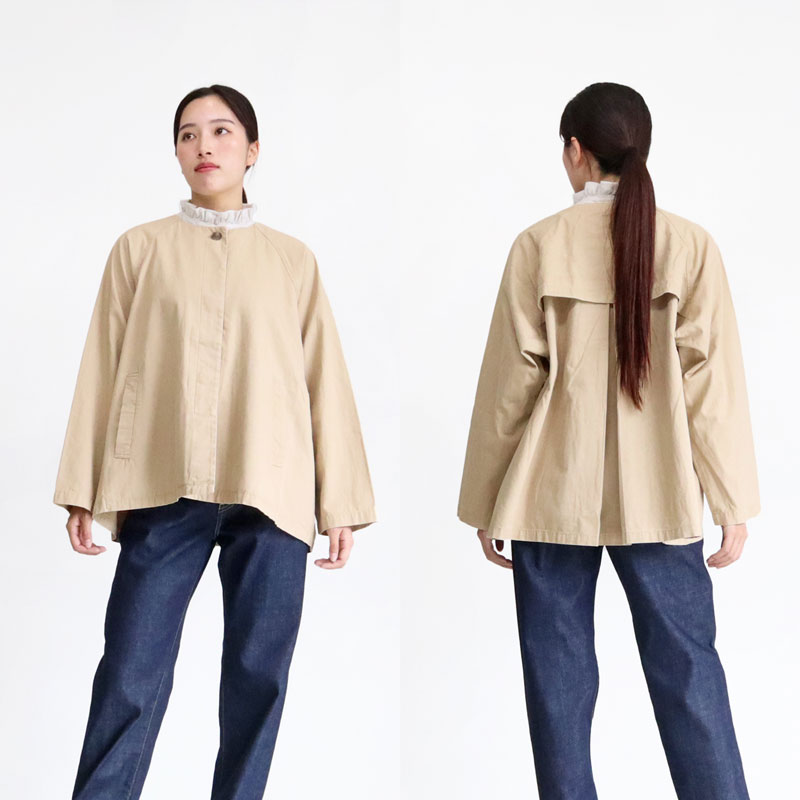 美品 HEAVENLY コットンツイル ノーカラーコート 黒ブラック ヘブンリー 美品 HEAVENLY コットンツイル ノーカラーコート 黒ブラック