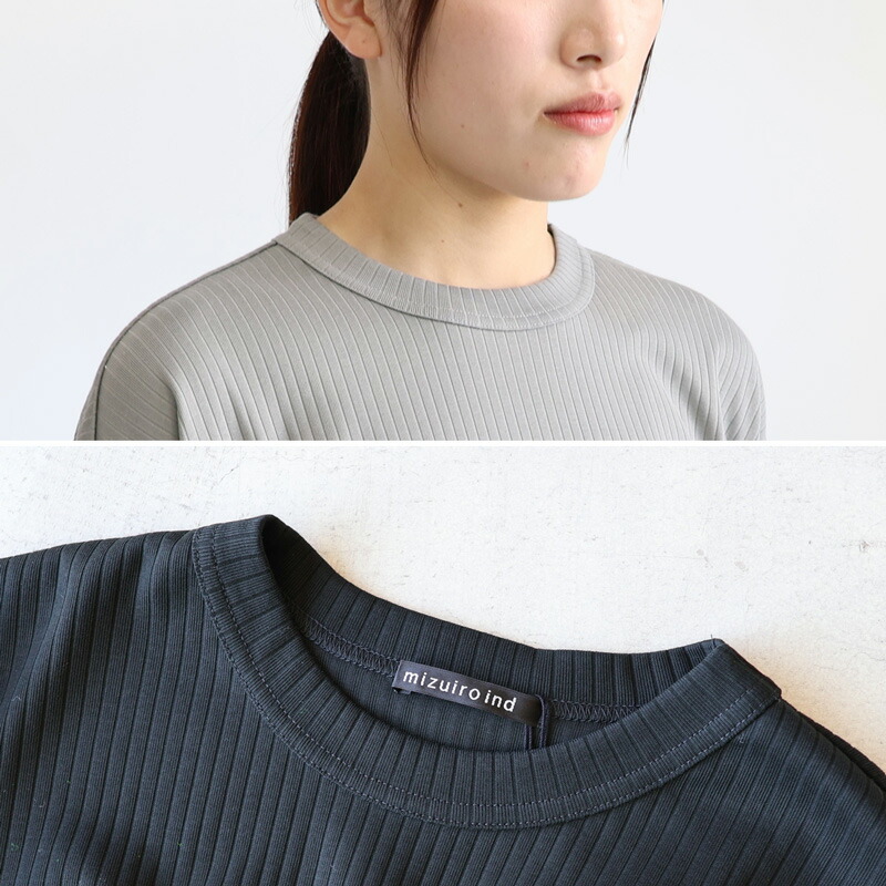 mizuiroind　クルーネック ワイド Tシャツ 長袖　グレー(美品) mizuiro ind クルーネックワイドT｜ MARcourt ONLINE STORE