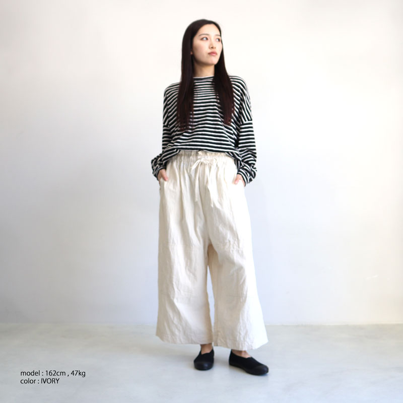 ICHI Antiquites イチアンティークス 東炊きワイドパンツ 900926