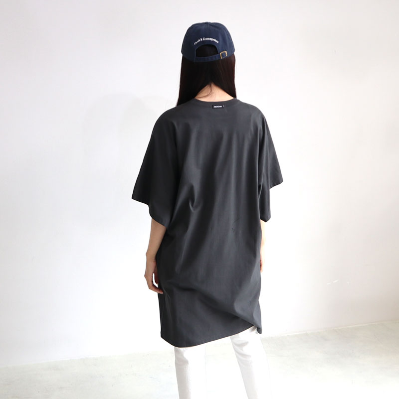 AMERICANA アメリカーナ　スリット　フレンチスリーブ　Tシャツ AMERICANA tシャツ Americana/アメリカーナ オーバーサイズ