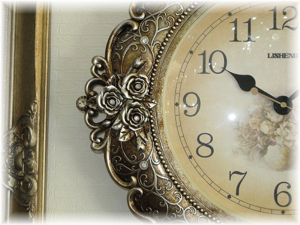 【今季入荷】★超激安即決！★新品 オシャレなデザイン ミラー装飾壁掛け時計 アナログ