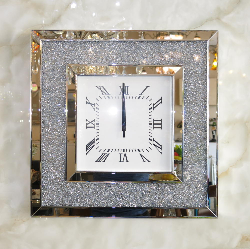 【今季入荷】★超激安即決！★新品 オシャレなデザイン ミラー装飾壁掛け時計 アナログ
