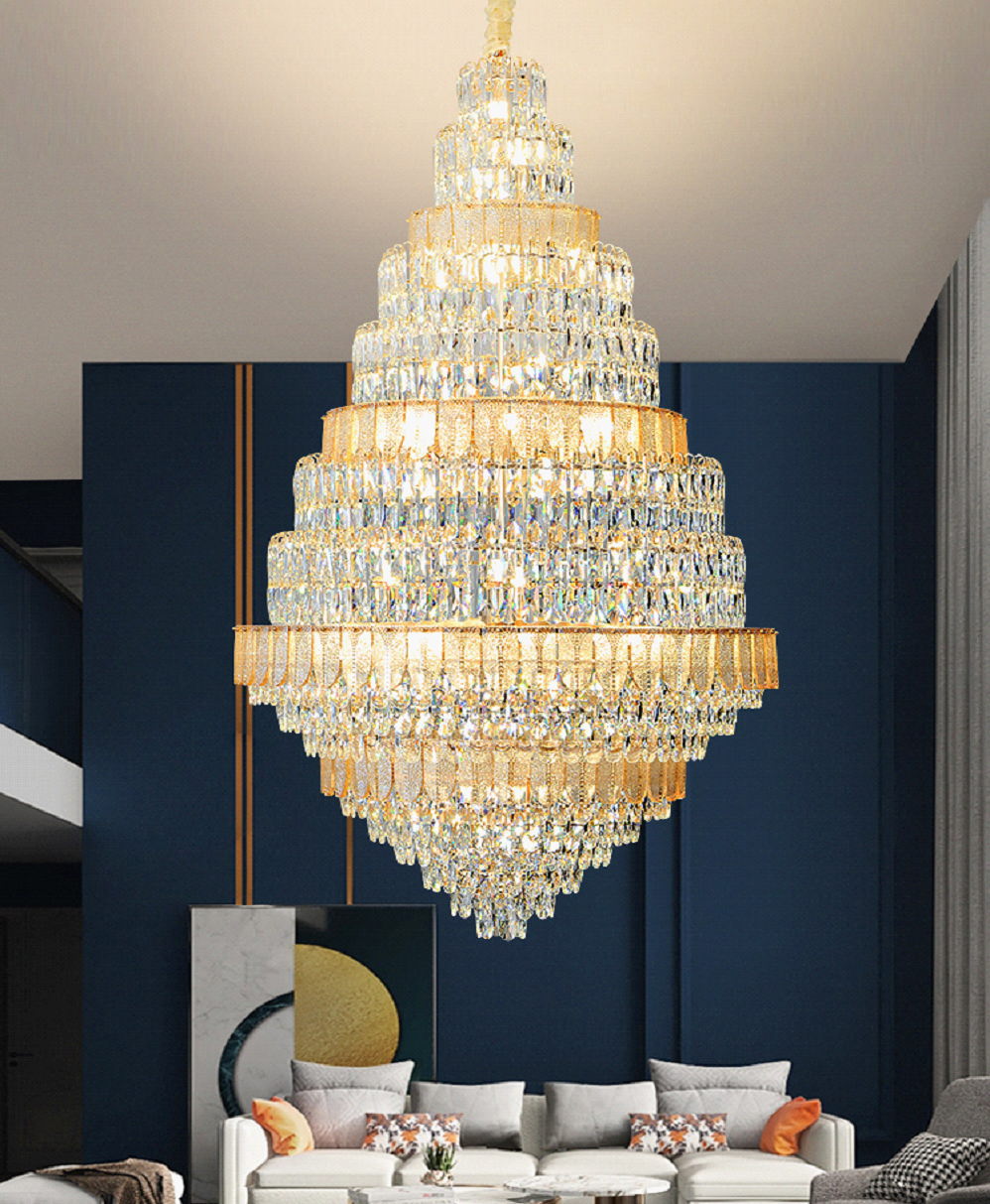 大型クリスタルシャンデリア 120cm×70cm／24灯タイプ（未組立・LED電球付き） 大型クリスタルシャンデリア 120cm×70cm／24灯タイプ（未組立・LED電球