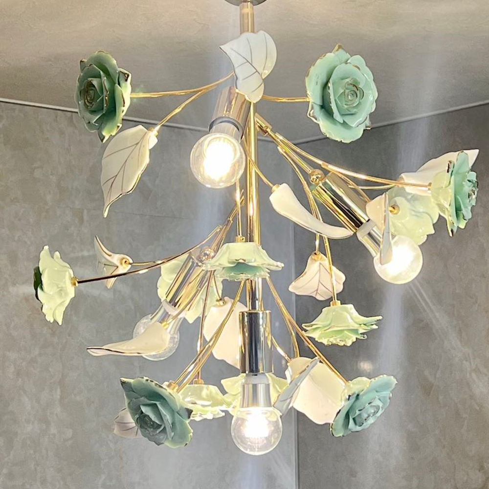 引掛シーリング対応 可愛いデザイン 薔薇モチーフ LED 3灯