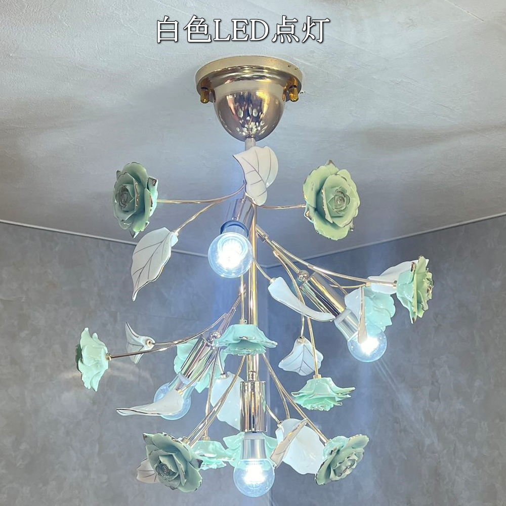 引掛シーリング対応 可愛いデザイン 薔薇モチーフ LED 3灯