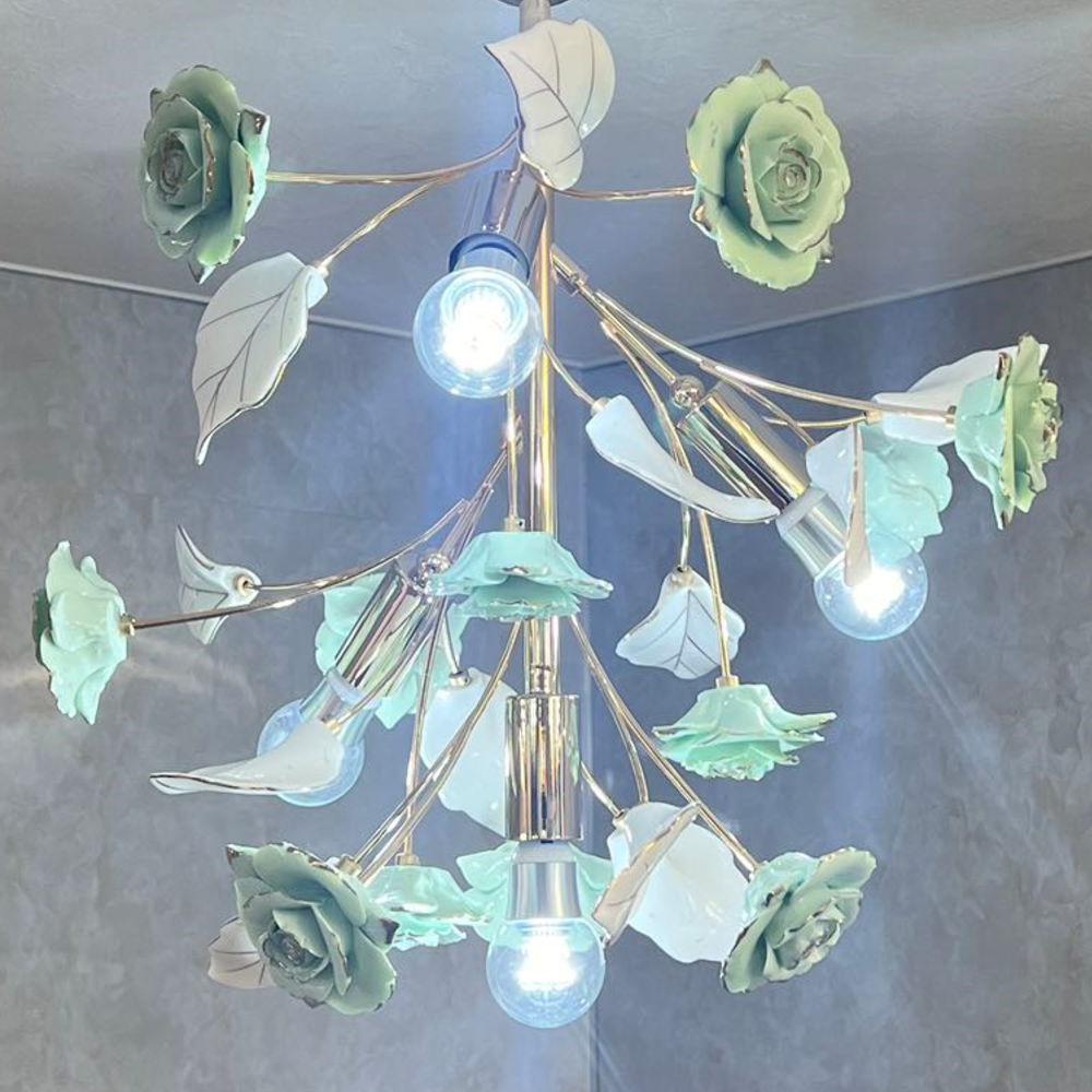 リビング照明 シャンデリア 薔薇 バラ シャンデリア 薔薇