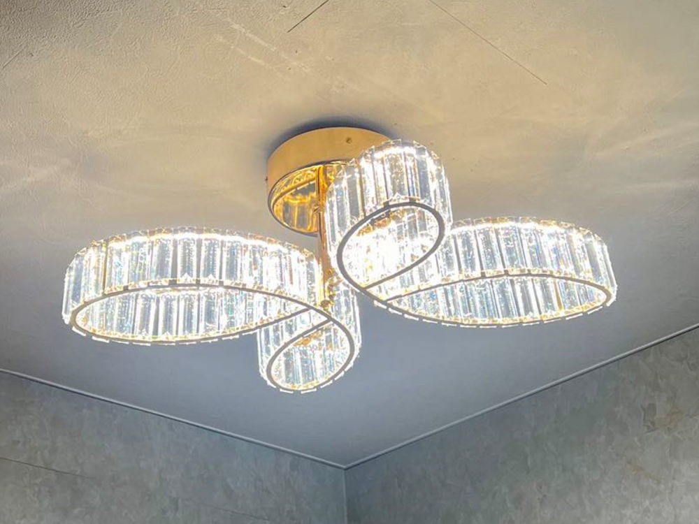 綺麗なデザイン LED内蔵 リモコン付 LED クリスタルシャンデリア 調光
